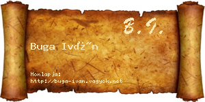 Buga Iván névjegykártya